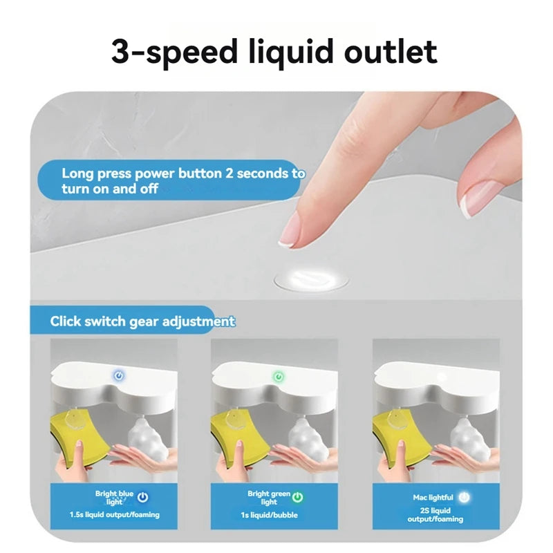 2 Outlet Touchless Soap Dispenser USB Charging Soap Dispenser 3 Level Adjustable Wall Mount For Bathroom Liquid Out + Foam Out Oasis Select