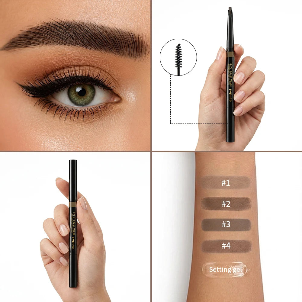 2 IN 1 Waterproof Brow Pencil & Gel Sweat Resistant Long Lasting Eyebrow Makeup Natural Smudge Proof Lifting Eyebrow Cosmeti Oasis Select