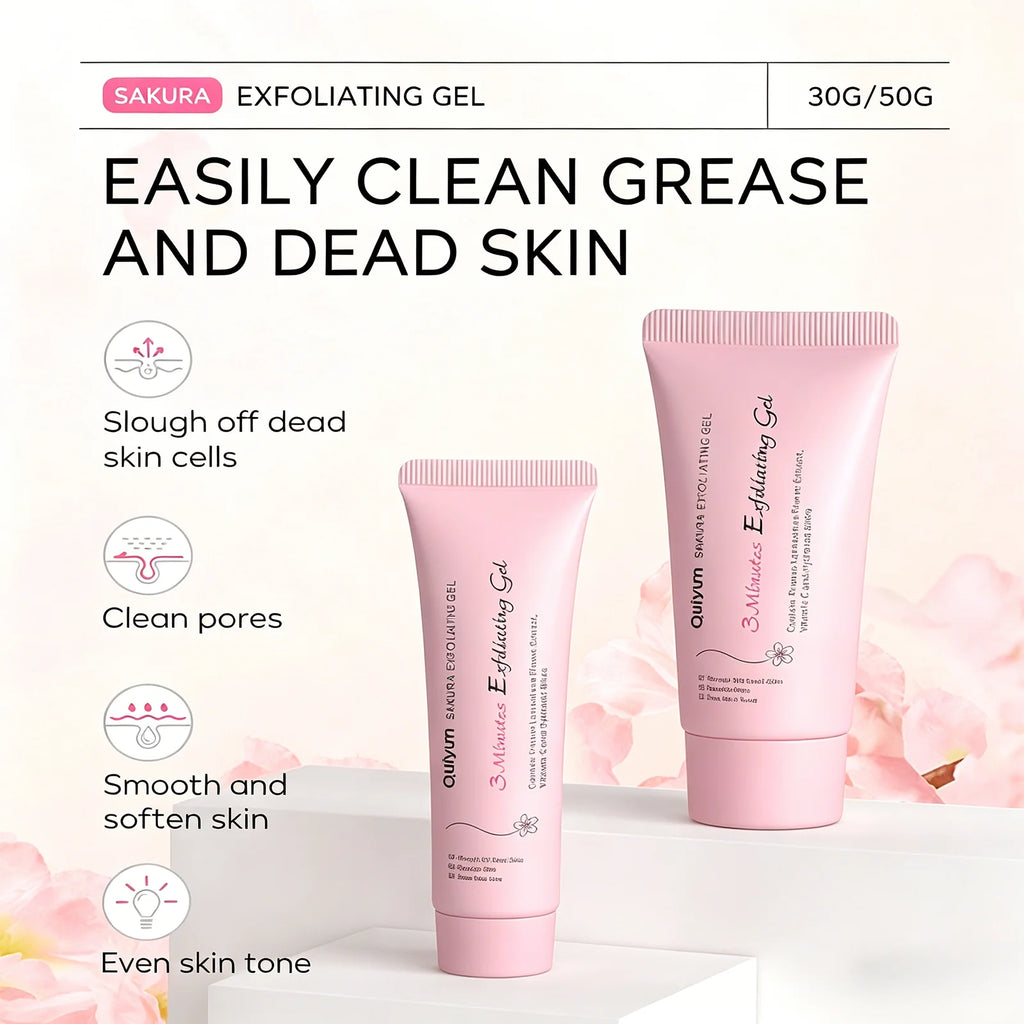 LAIKOU Sakura Exfoliating Gel Facial Scrub – Deep Clean 30g/50g Facial Exfoliating Gel Oasis Select