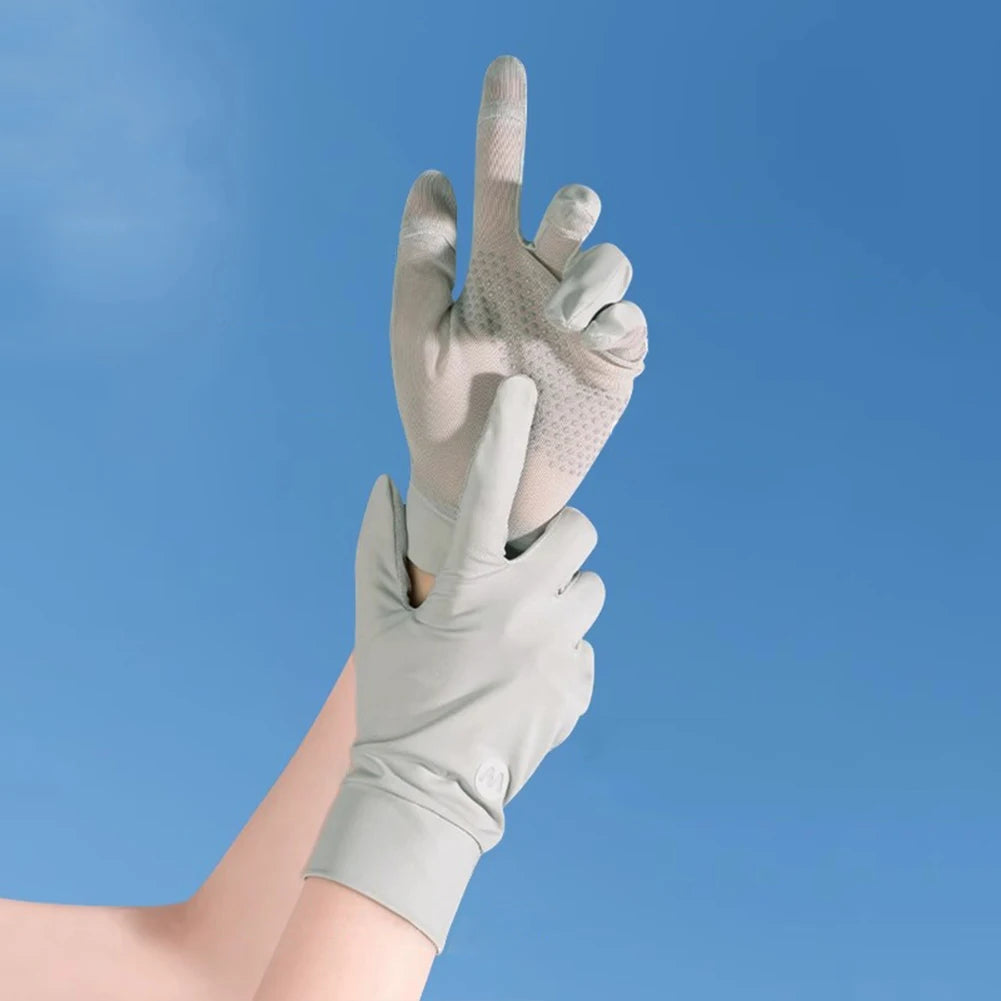 Women's UPF50+ UV Sun Gloves – Ice Silk Touchscreen Cycling UV Sun Protection Gloves Oasis Select