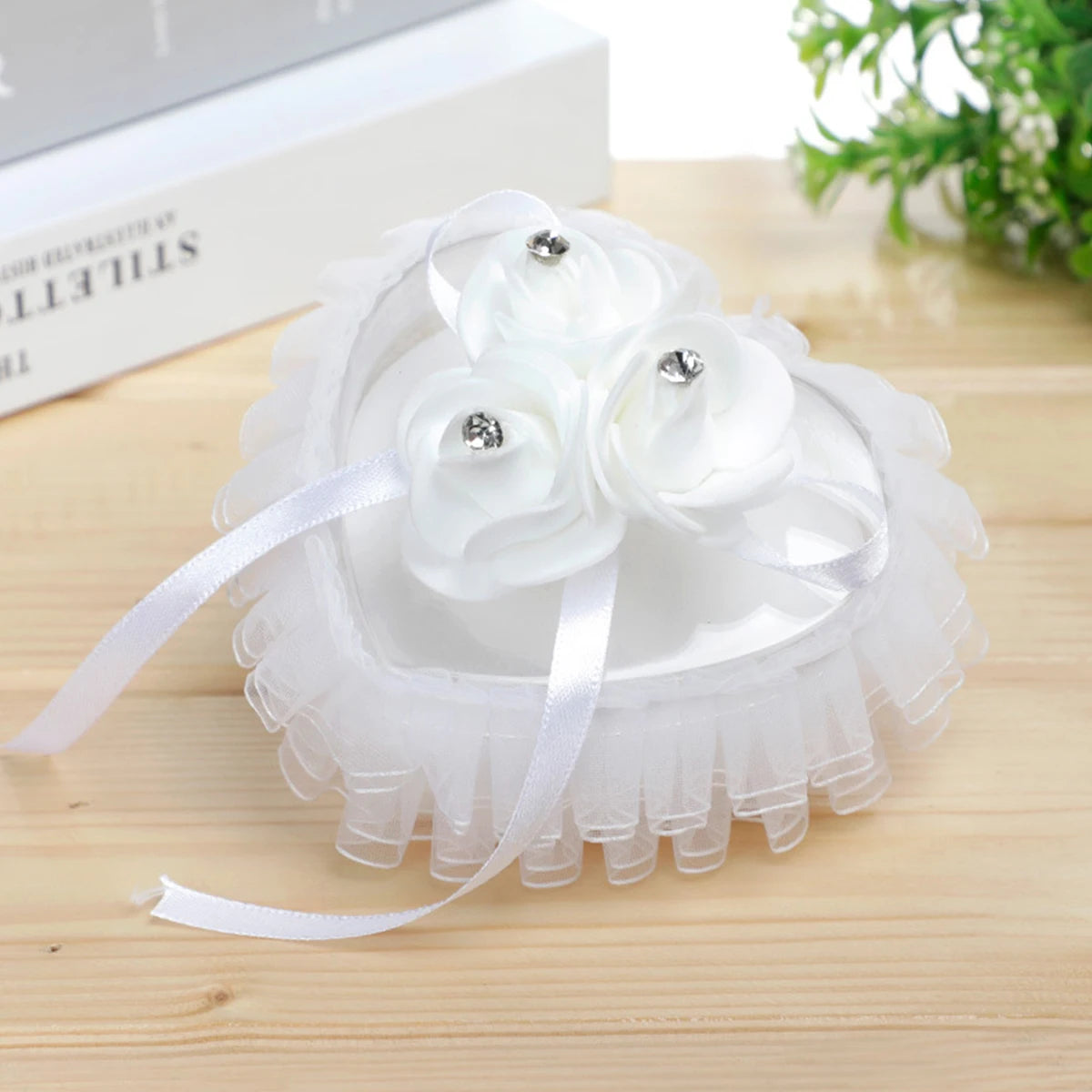 1pcs Love Heart Lace Wedding Flower Girl Clutch Ring Box Bridal Jewelry Exquisite Storage Ring Box Oasis Select