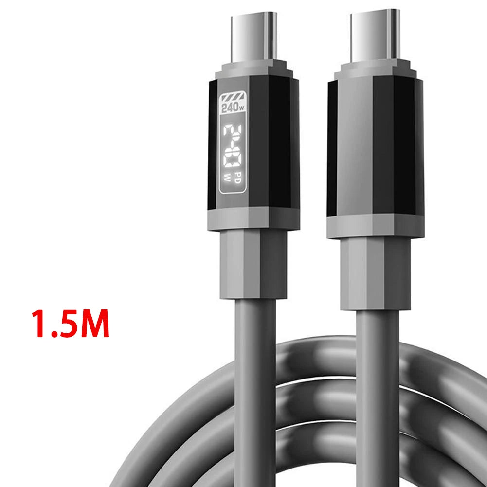 Universal Type-C to Type-C,USB A to Type-CHigh Power Charger Cord 240W with Power Screen for Xiaomi Huawei OPPO VIVO IPhone 15 1 Oasis Select A 240W