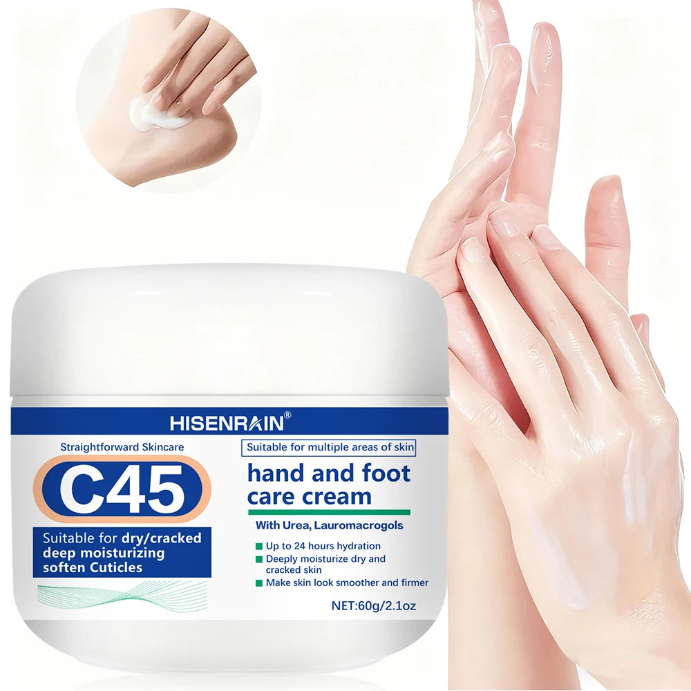 HISENRAIN Mineral & Coconut Oil Hand Foot Cream - Intense Repair for Dry Cracked Skin, 24H Moisturizing Non-Greasy Formula. Oasis Select