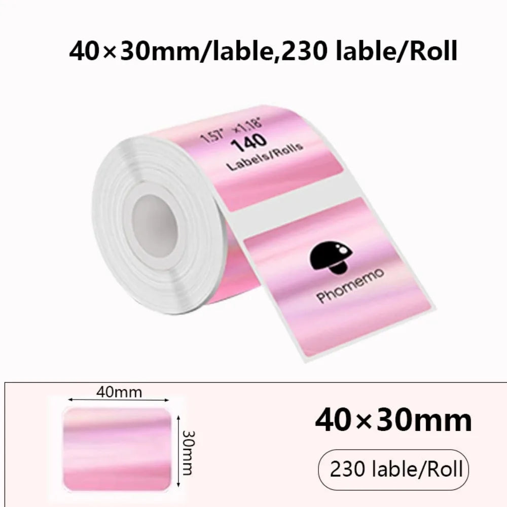 230pcs Thermal Laser Labels 40x30mm | Waterproof Self-Adhesive Roll