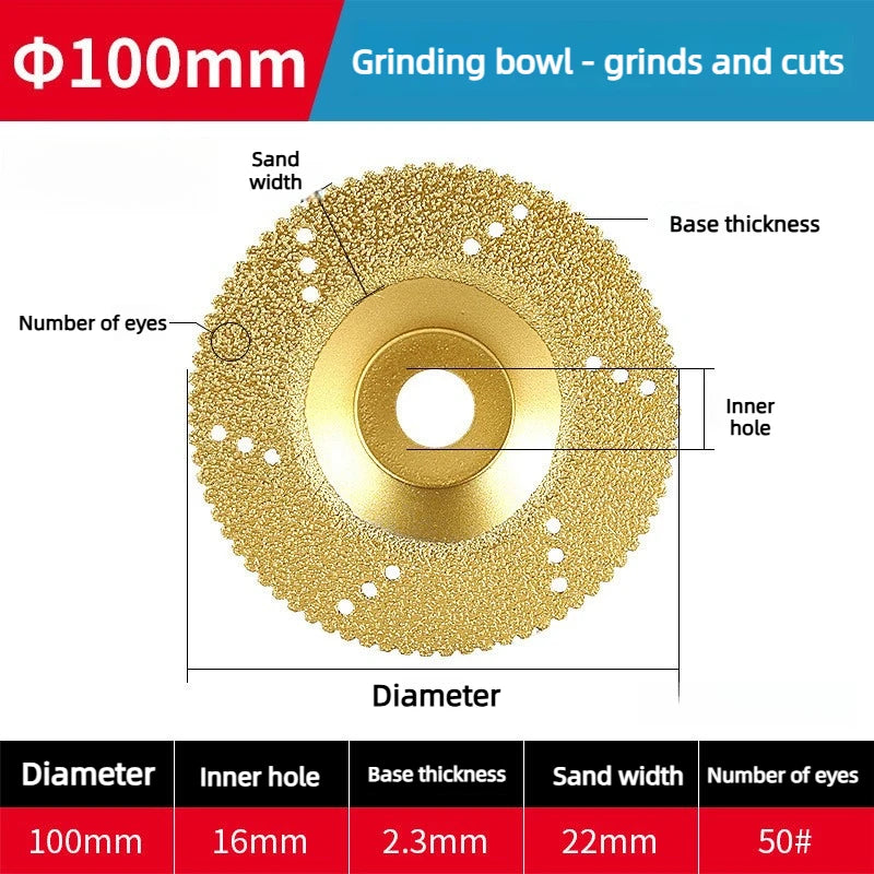 100mm Diamond Grinding Cup Wheel Two Style Disc Set Cutting Polishing Blade For Granite Marble Quartz Stone Construction Oasis Select Grinding Cutting