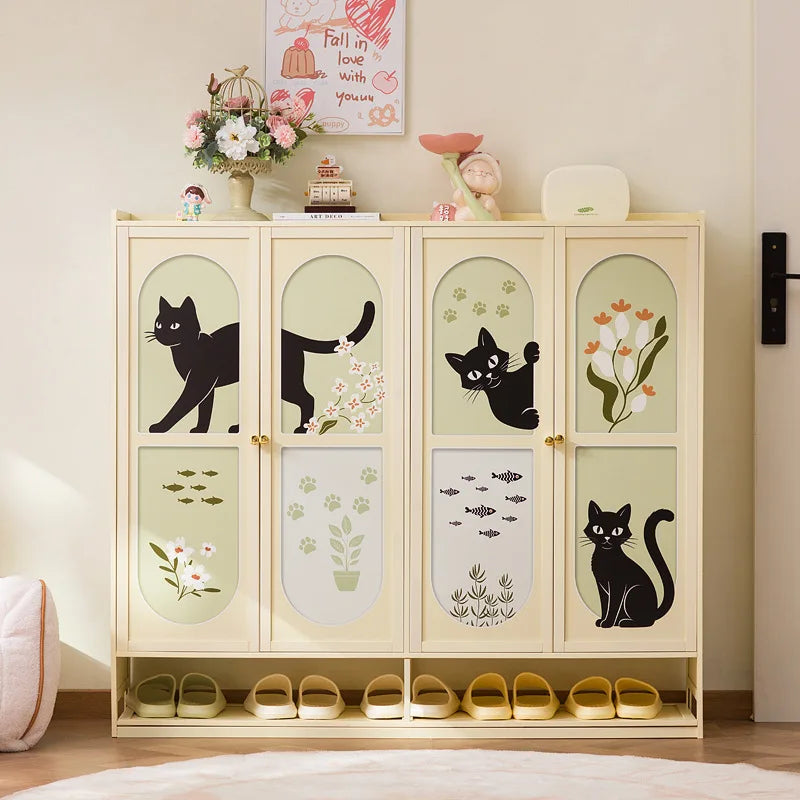 Cat shoe cabinet, multi-layer entry shoe rack at the door of the home, large capacity storage storage cabinet, small narrow Oasis Select