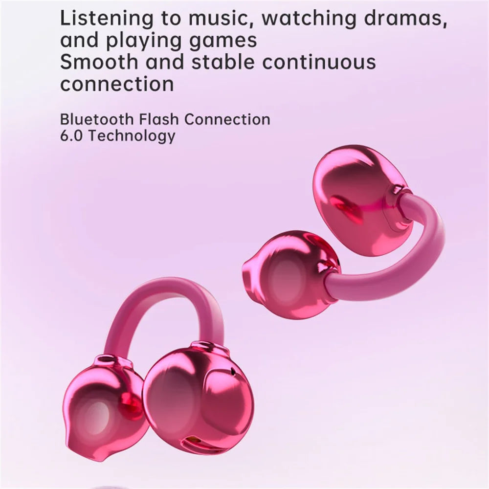 Wireless Bluetooth Earphones Women Sleep Ear Clip Headset Handbag Headphone HD Call Music Noise Reduction Lady Earphones Oasis Select