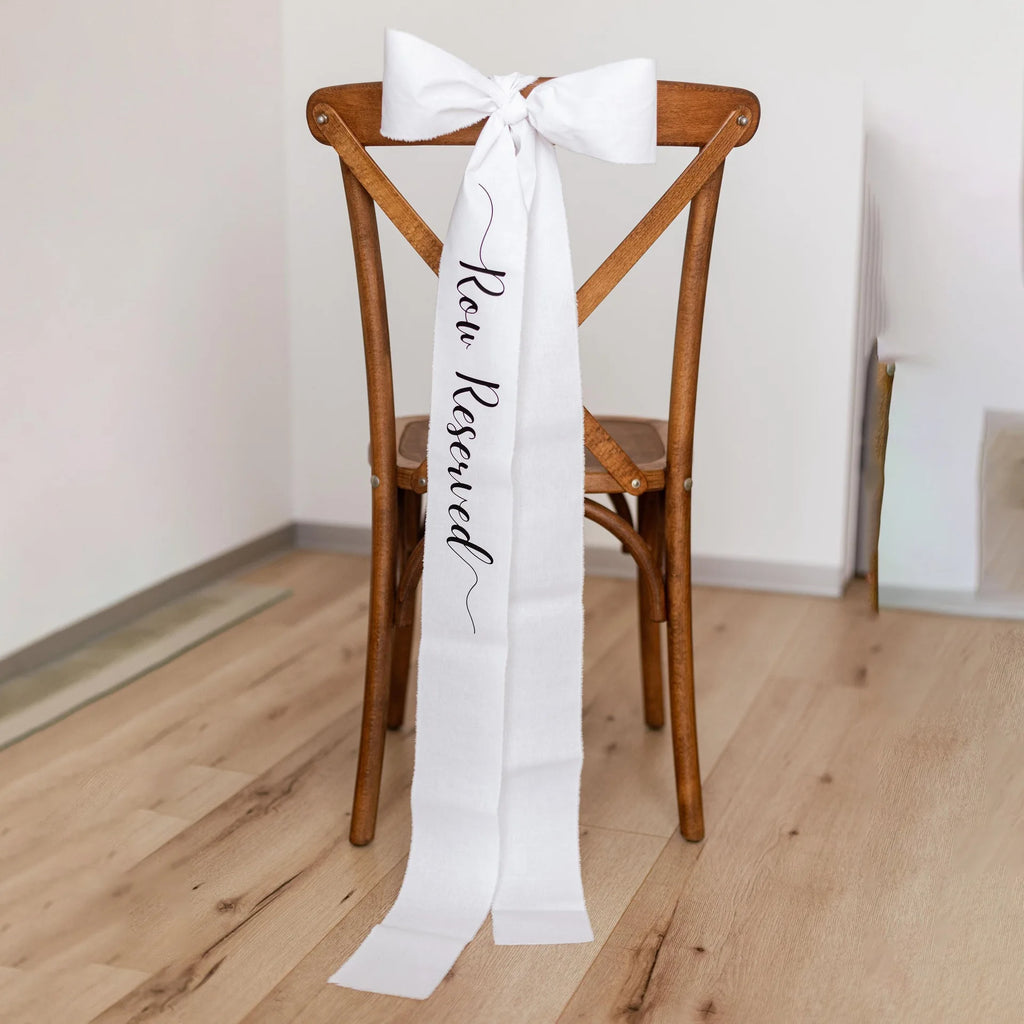 Reserved Chair Bow Ribbon Memorial Wedding Sign Ceremony Reception Decoration Bachelorette Party Seating Marker Ribbon Oasis Select