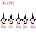 1-5PCS Halloween Wizard Hat Ghost Hanging Decoration Spooky Room Ambiance for Ghost Festival Party Scary Decor Flash Pendant Oasis Select Warm Light-5PCS Small