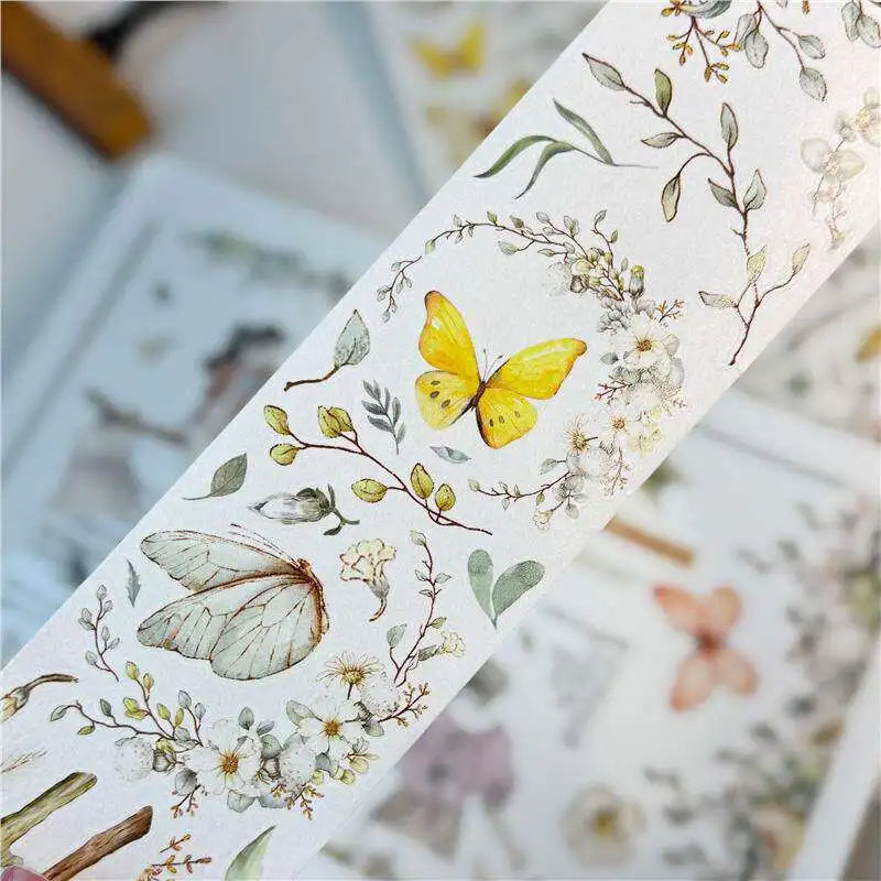 100CM Vintage Flower Bunny Butterfly Spring Washi PET Tape for Planner Card Making DIY Scrapbooking Plan Decorative Sticke Oasis Select B