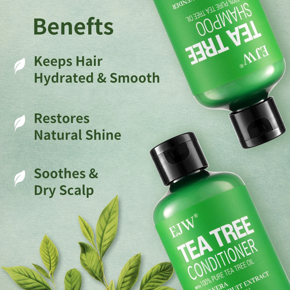 Tea Tree Oil Shampoo and Conditioner Set| Refreshes Scalp, Soothes,Cleanses Buildup, Clarifying for Oily Hair|Pure Tea Tree Oasis Select
