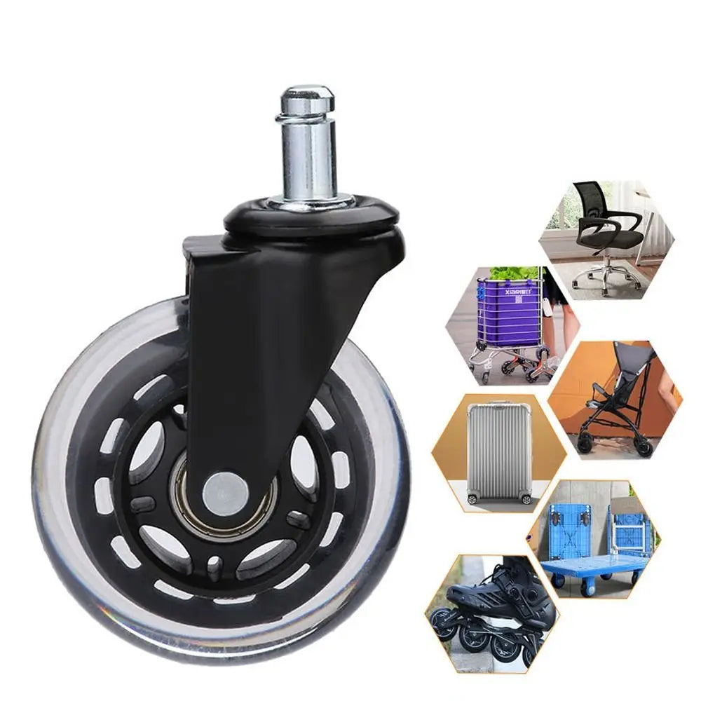 Universal 3 inch Office Chair Caster Wheel Swivel Mute Rubber Caster PU Furniture Hardware Universal Wheel Home Office Chair Oasis Select