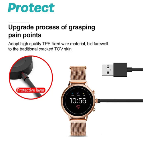1M USB Charging Cable For Fossil Gen 6/Fossil Gen 5/Fossil Gen SE/Fossil Gen 4/Fossil Sport Charger Oasis Select