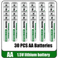 Universal Rechargeable 1.5V AA 12800mWh Lithium ion Battery Fast charging with Charger for Camare Clock Mouse Fan Electric Toys Oasis Select 30 PCS Batteries