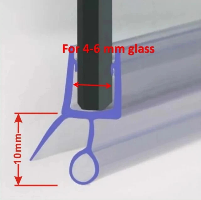 Bath Shower Screen Door Seal Strip 4-6mm Rubber Glass Door Weatherstrip Portable Up to 30mm Window Glass Accessories Household Oasis Select 10mm Gap 1pcs 40cm For 4-6mm glass