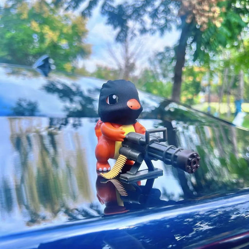 Road Ruffian Gatling Fire Dragon Dashboard Creative Car Decorative Accessories Roof and Rear Car Figurines and Collectibles Oasis Select Pig nose headgear