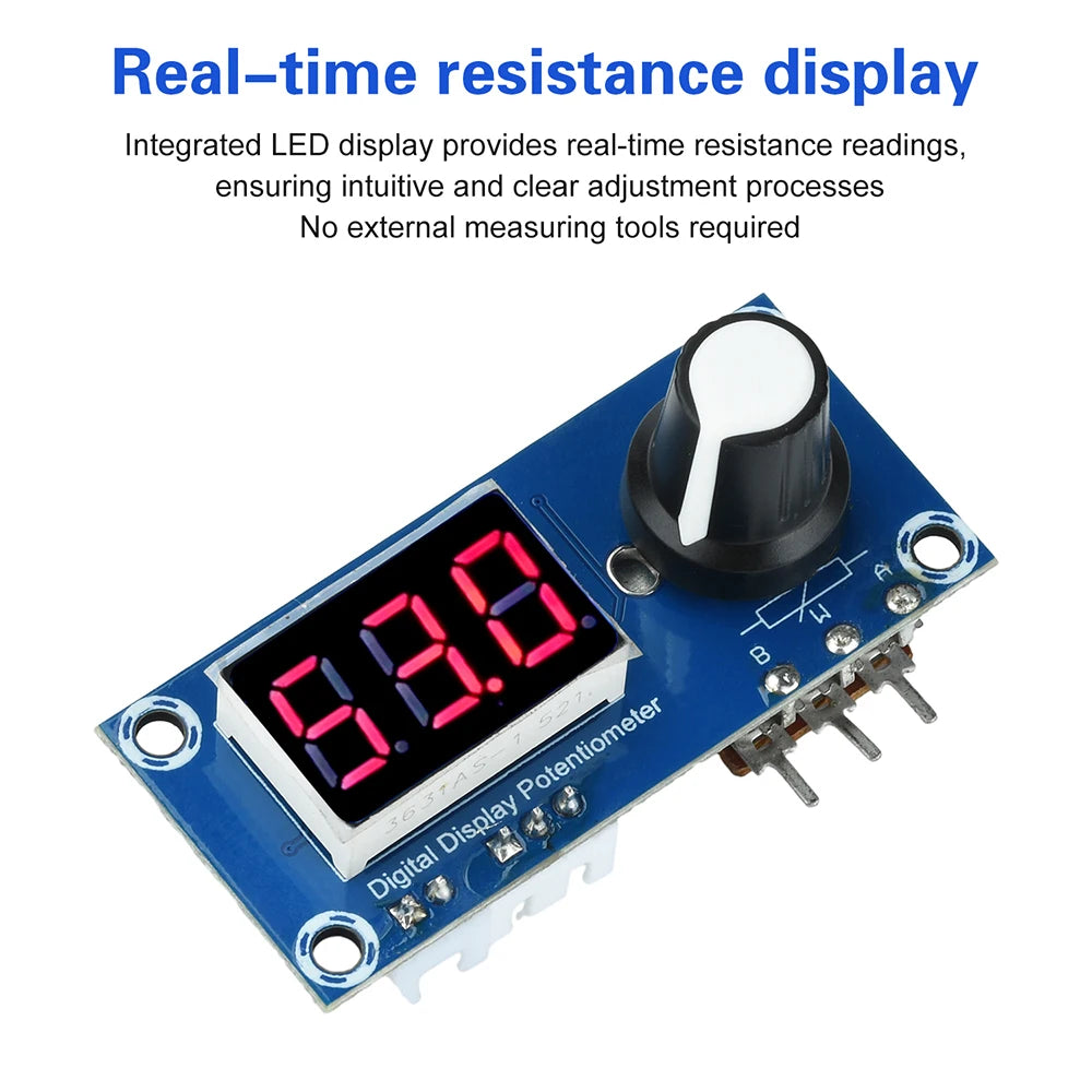 Single Channel Digital Potentiometer Module - 5K/10K/20K Adjustable Resistor with 3-Digit LED Display for Precision Control Oasis Select