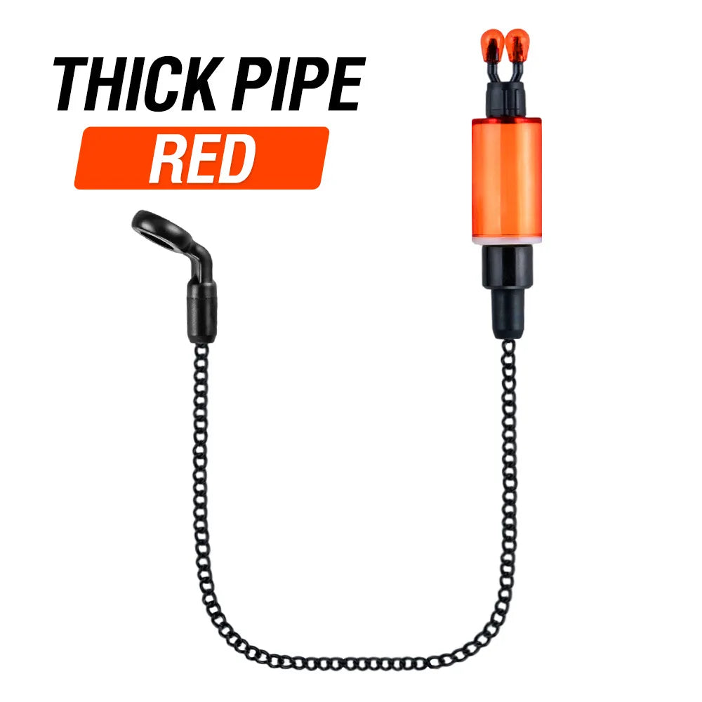 Sensitive Carp Bite Indicator Soft Chain Alarm with Adjustable Line Clip Detachable Structure and Glow Rod Slot Oasis Select Thick Tube - Red