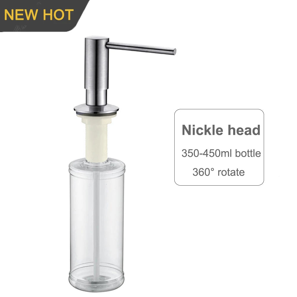 Brass Kitchen Sink Liquid Soap Dispenser Built-in Lotion Pump Head Oasis Select Brass X nickle