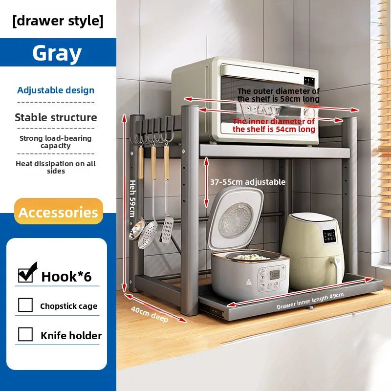 Pull-out kitchen, microwave oven rack, multi-functional discharge kitchen utensils, electrical countertops, electrical storage Oasis Select 58cm A