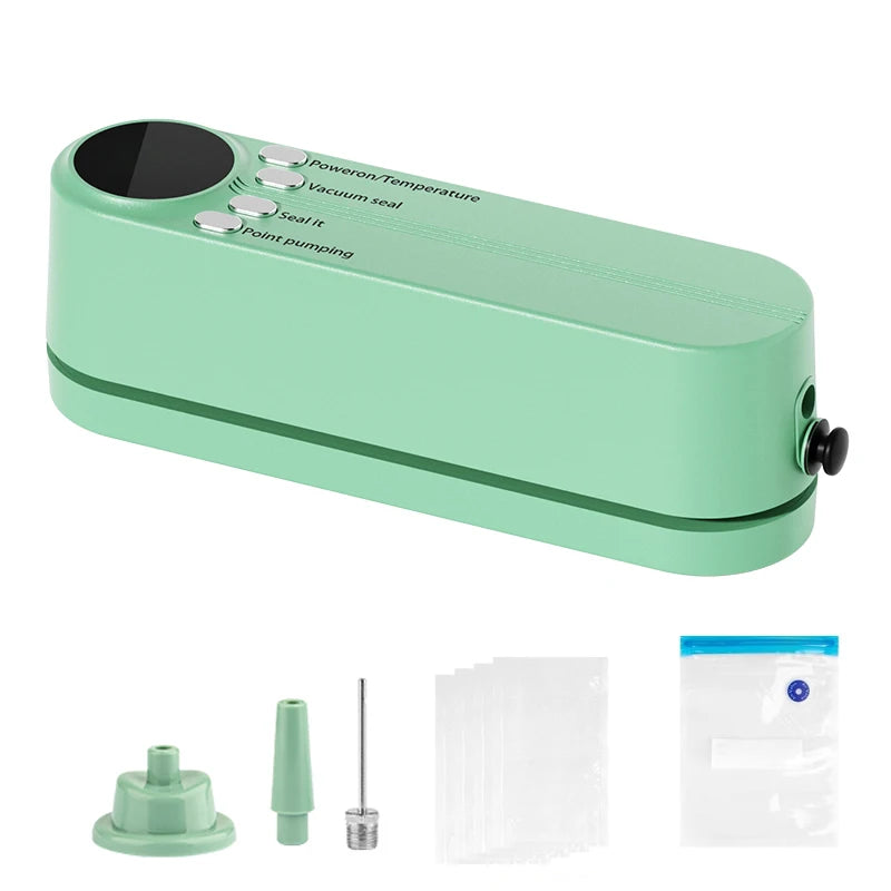 Food Vacuum Sealer Vacuum Packaging Machine for Food Mini Plastic Bags Sealer Automatic Household Food Vacuum Sealing Machine Oasis Select Green