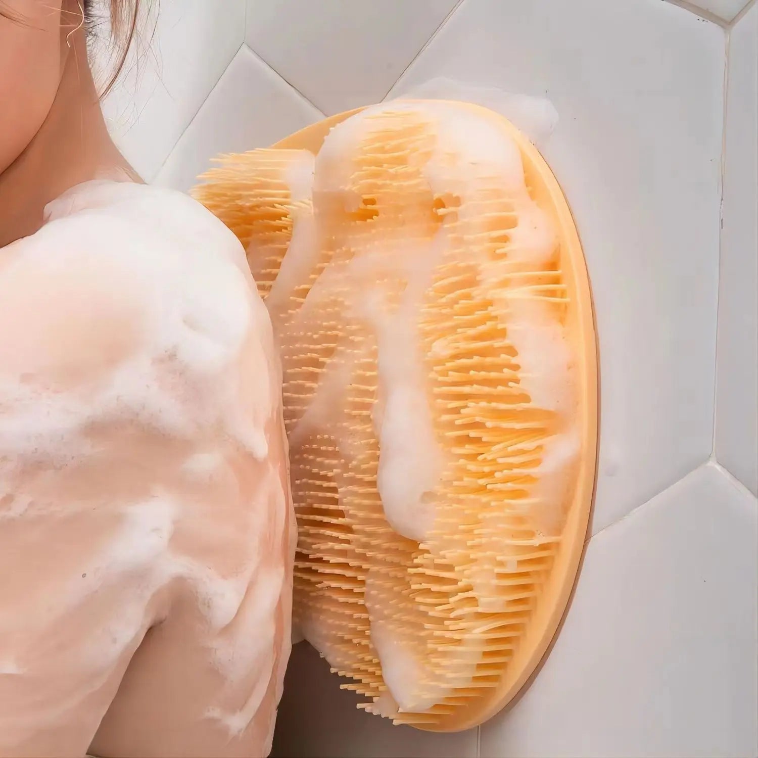 Rubbing Foot Pads, Silicone Foot Massaging Tools, Bathroom Foot Massage Pads, Bathing Foot Brushes, Lazy People Bathing Back Mas Oasis Select Orange