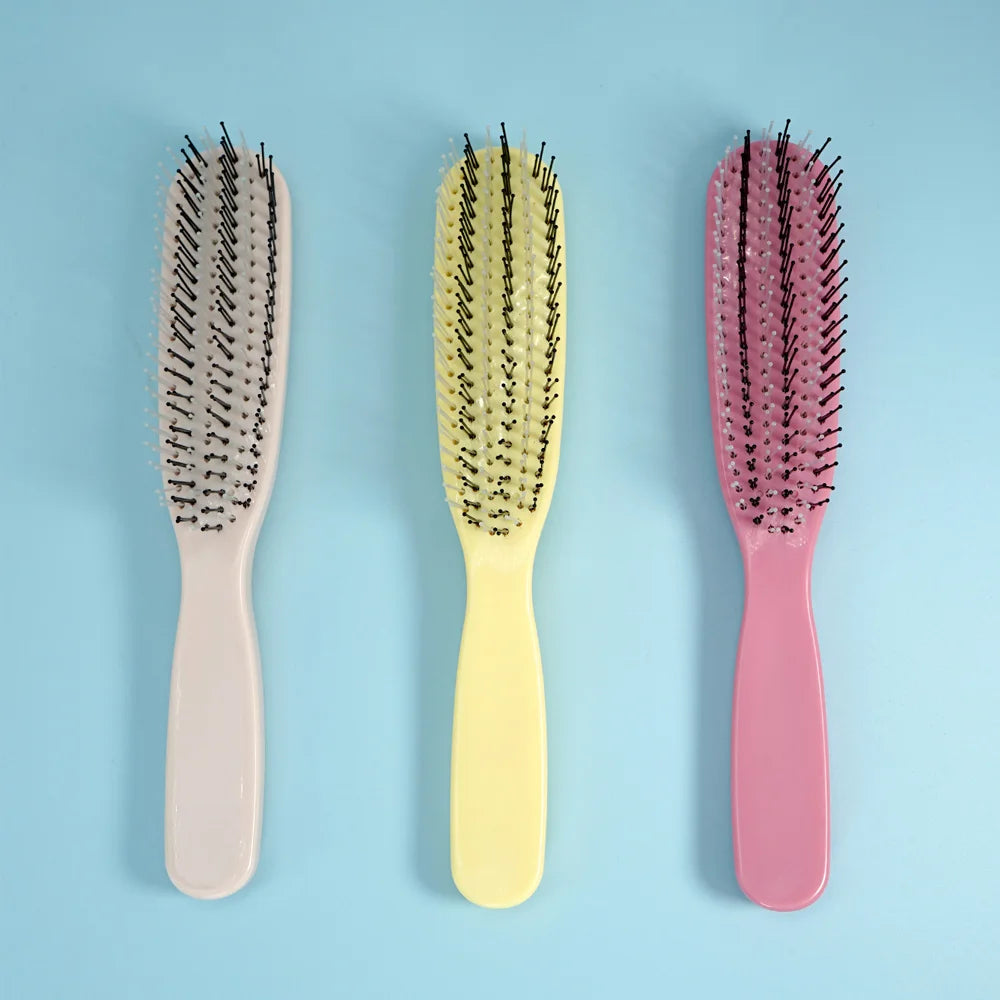 Multicolor Plastic Hair Brushes Set Gentle Detangling Styling All Hair Types Daily Use Smooth Combing Experience for Home Travel Oasis Select
