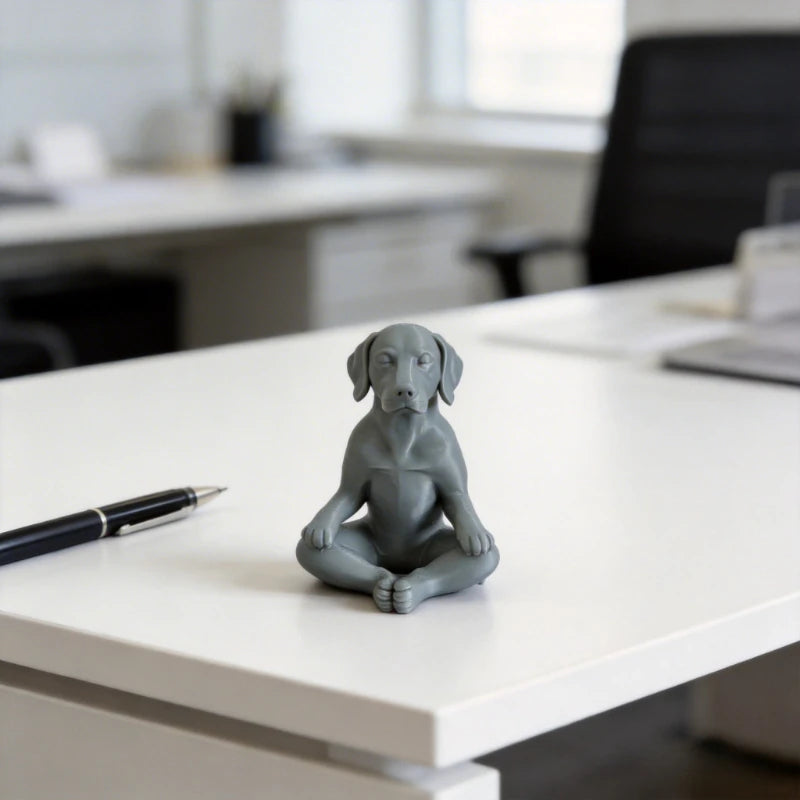 Yoga Meditating Dog Miniature Figurine 3D Printed Home Yoga Pose Labrador Desk Handicraft Ornament Home Office Bedroom Zen Decor Oasis Select Meditation Dog 1