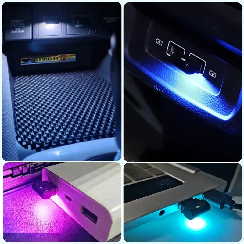 Mini USB LED Car Light Auto Interior Atmosphere Light Emergency Lighting Light rgb Auto Colorful Decorative Lamp Car Accessory Oasis Select