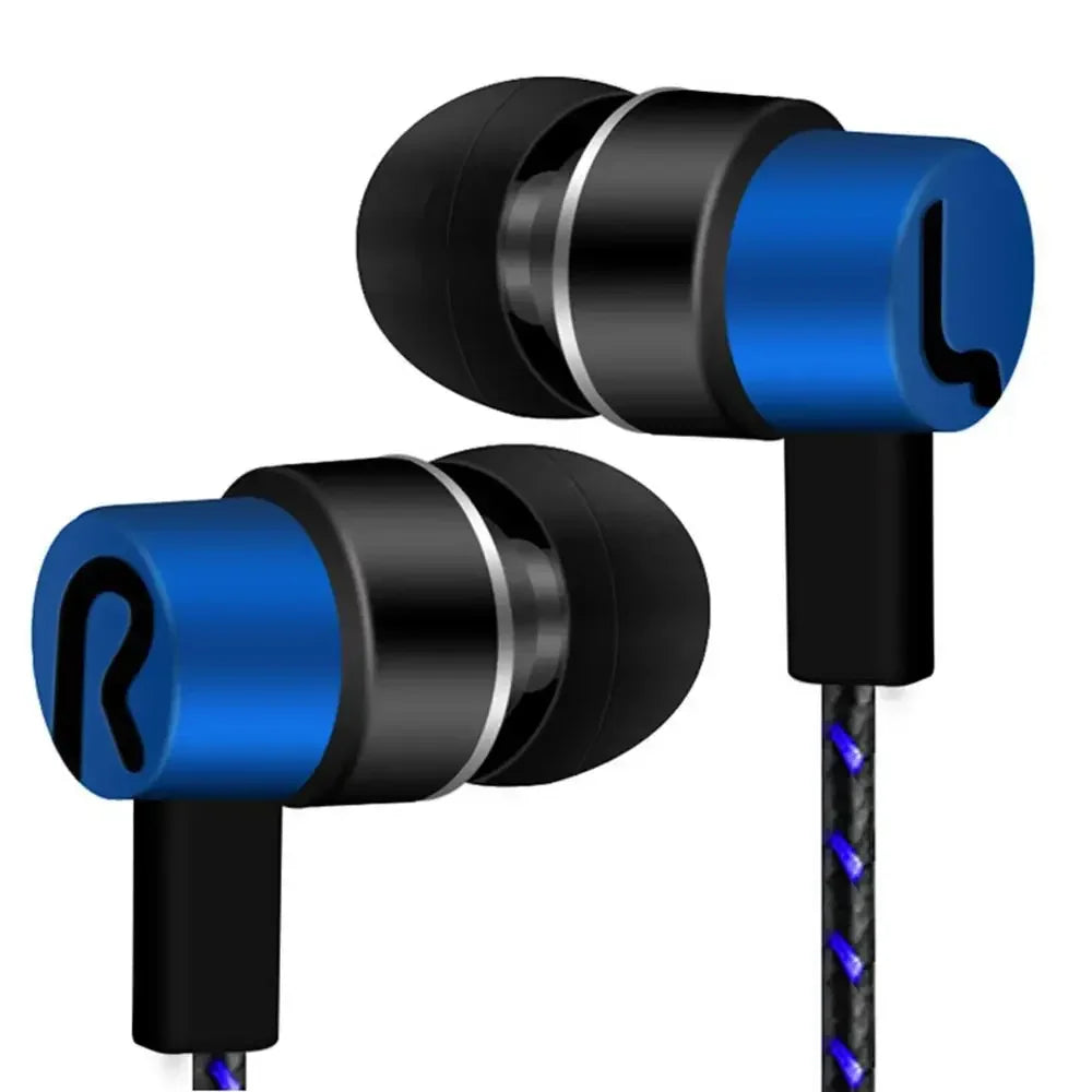 Universal Wired Earphone Noise Reduction In-Ear Stereo Earphones Noodles Style Sport Headset For Samsung Huawei Headphones Oasis Select Blue