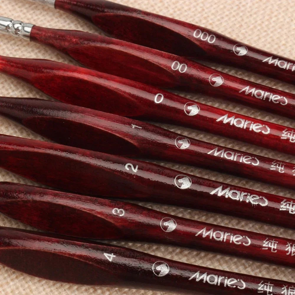 7Pcs Paint Brush Set Professional Sable Hair Art Nail Painting Drawing Pen Oasis Select