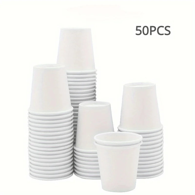 50/100PCS Disposable Small Paper Cup Tasting Cup Perfect for Coffee Candy Juice Home Supermarket Holiday Party Activities Oasis Select 50PCS
