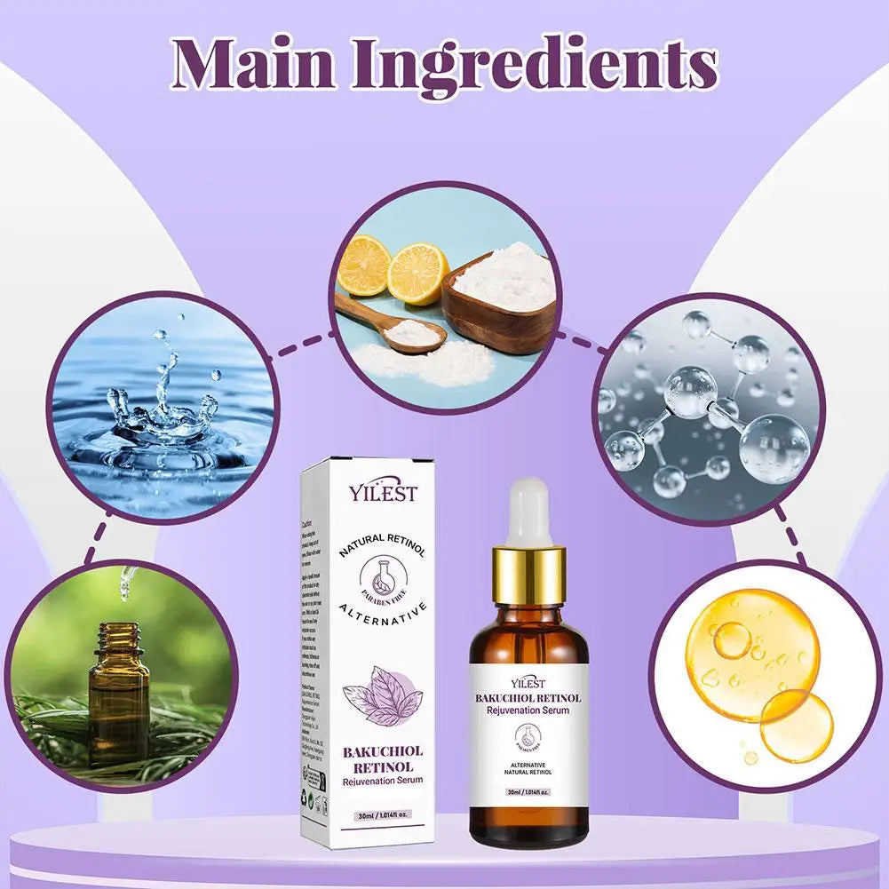 1/2PCS Bakuchiol Retinol Rejuvenation Serum For Face Minimize Wrinkles Retinol & Vitamin Face Serum Skin Firming Skin Care Oasis Select