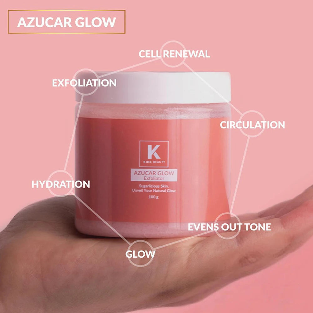 Exfoliator Facial Sugar Scrub Exfoliation Hydration Brightening Control Natural Glow Azucar Glow Exfoliator Facial Sugar Scrub Oasis Select