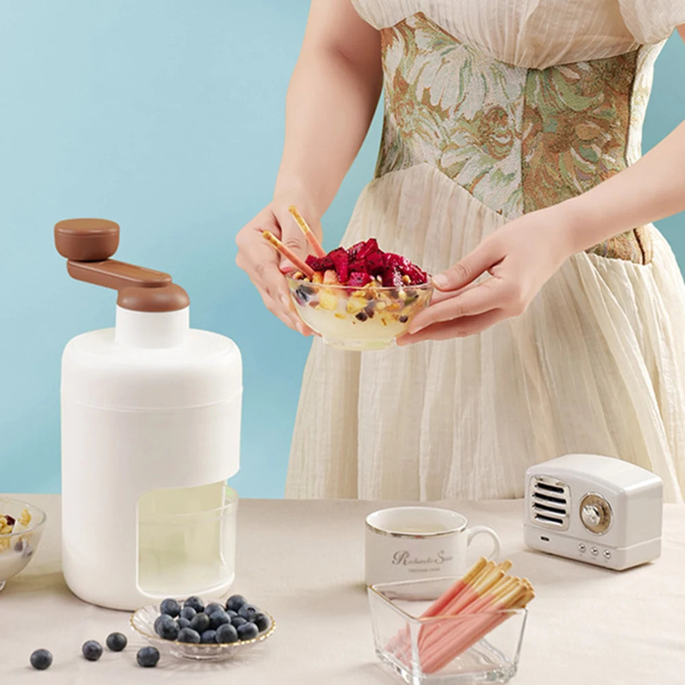 Hand Crank Shaved Ice Maker – Snow Cone & Slushy Machine