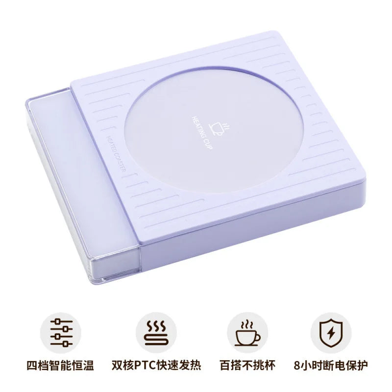 Smart Heating Coaster – Adjustable Temp & Auto Power-Off