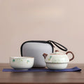 One Cup Outdoor Travel Handmade Teapot Portable Ru Kiln Tea Set Ceramics One Pot Chinese Kung Fu Tea Set Vintage Oasis Select C