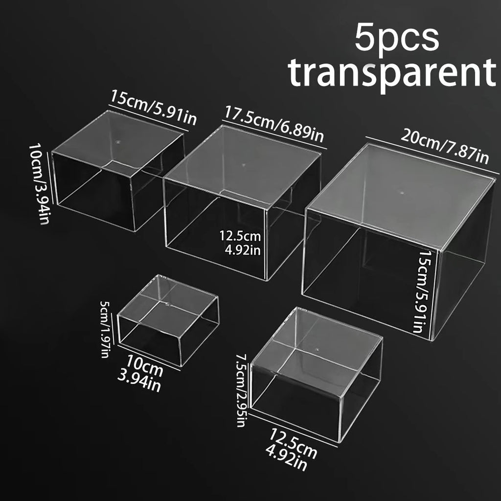 5pcs/6pcs acrylic white/transparent cake display rack suitable for business birthday banquets, weddingsholiday decoration racks Oasis Select 5pcs - Transparent