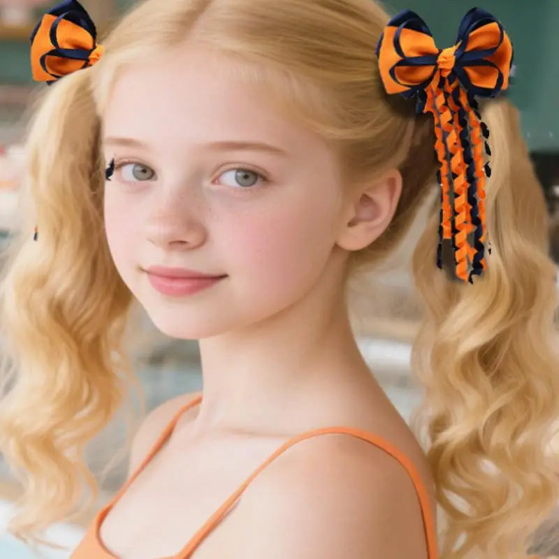 Festival Bow Hair Clips – Curly Ribbon Tassel Hairpins for Girls Hair Bow Clip Oasis Select