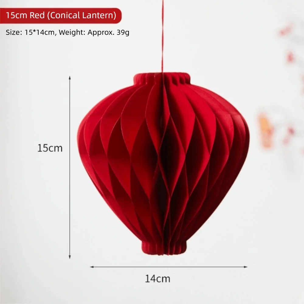 Red Honeycomb Paper Hanging Decoration with Tassel | New Year