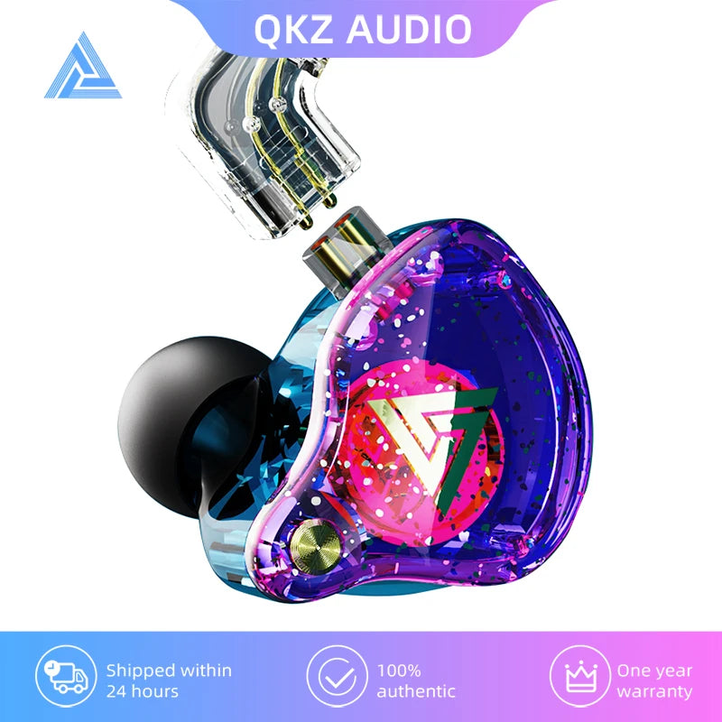QKZ AK6 EDX Pro 1DD Earphone Copper Dual Driver inear HIFI Stereo headset Monitor Sports Earbuds With Mic Gaming Headphone ZST X Oasis Select