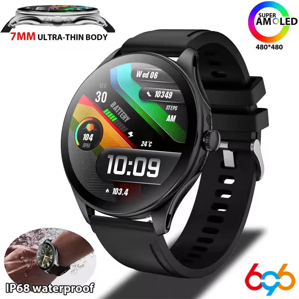 Fashion Round Bracelet AMOLED Screen Blue Tooth Call Smartwatch Women Health Monitor Music Sports Smart Watch Lady Waterproof Oasis Select