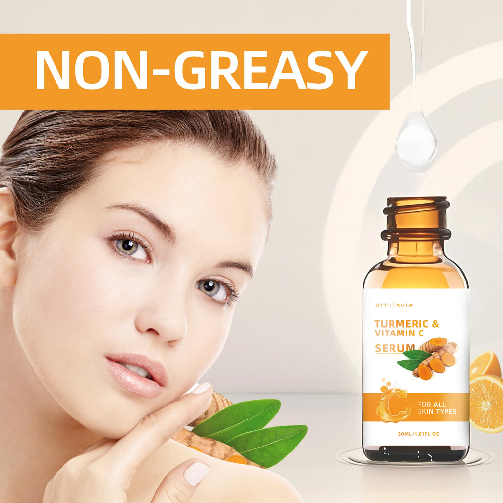 Turmeric & Vitamin C Lifting Serum - For Face & Neck | Hydrating | Non-Greasy | For All Skin Types Oasis Select