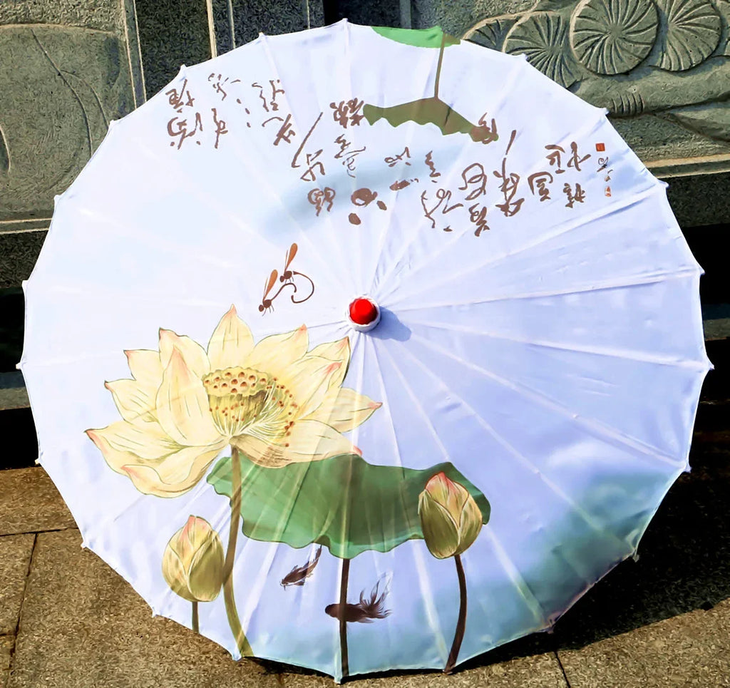 Oil-paper Fringe Rainproof Cloth Umbrella Ancient Props Hanfu Dance Umbrella Performance Classical Decorative Craft Umbrella Oasis Select