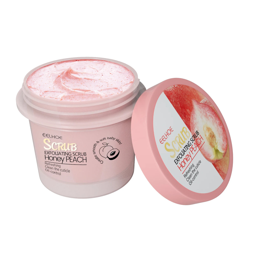 Honey Peach Body Scrub Cream Deeply Cleansing Exfoliating Scrub for Smooth & Glowing Skin Dead Skin Removal Moisturizing Oasis Select 100g Boxed