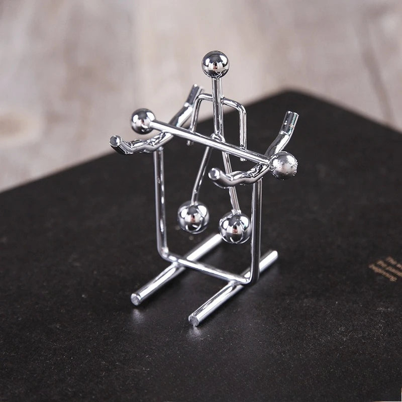 Mini Ironwork Balance Ironman, Stress-relieving Figurine, Untoppling Doll, Sports Metal Handicraft, Small Gift Oasis Select