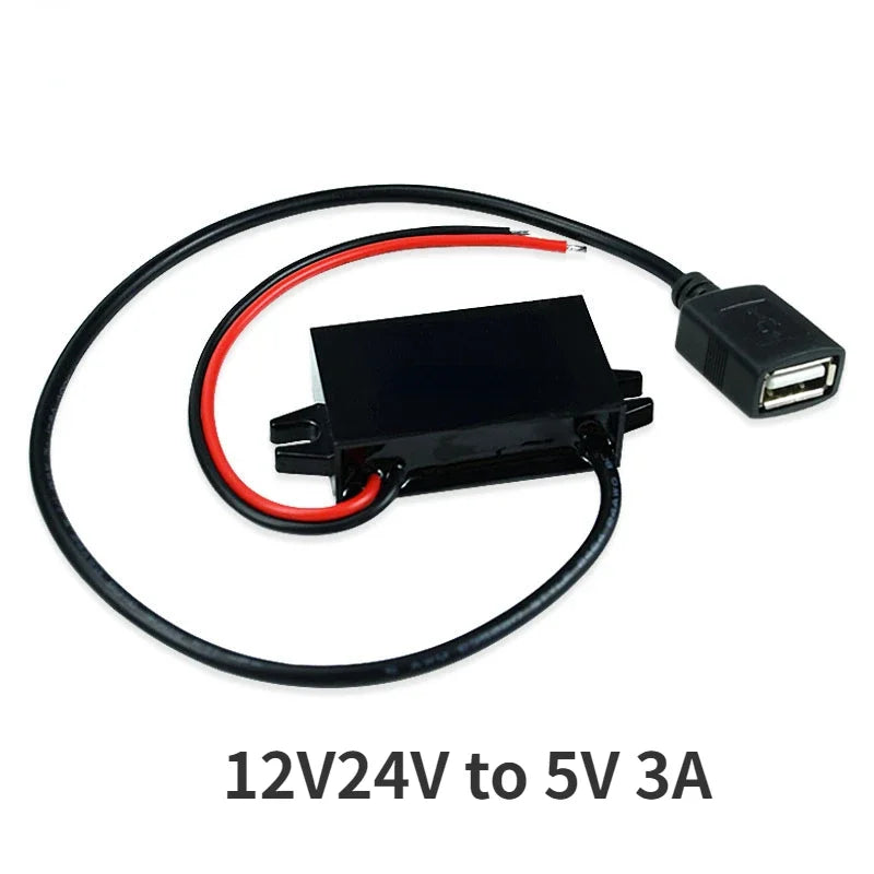 12V24V to 5V 3A 5A Micro Mini USB Step Down Voltage Power Supply Output Adapter Heat Auto Protection DC DC Car Power Converter Oasis Select Single Square USB 12V24V 5V|China Mainland