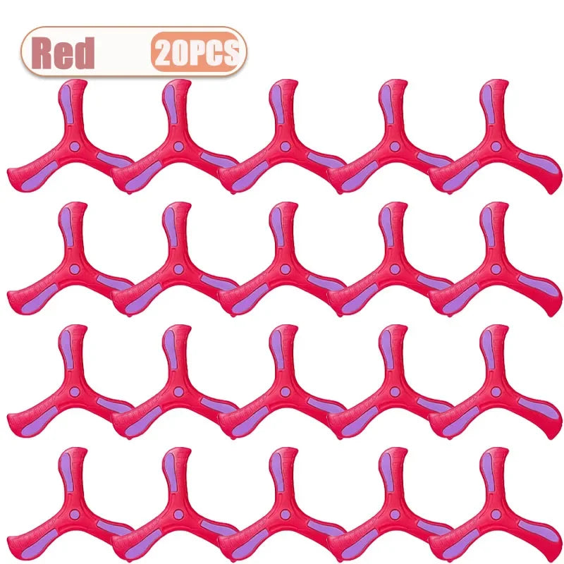 1-20PCS Tri-Blade Boomerang for Kids Outdoor Toys Safe Durable Flying Disc Family Fun Sport Game Parent-Child Interaction Oasis Select Red-20PCS