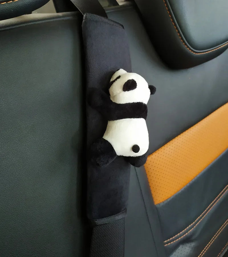 Automobile Safety Belt Decoration Cartoon Panda Safety Belt Shoulder Pad Plush Automobile Accessories Car Decorations Oasis Select
