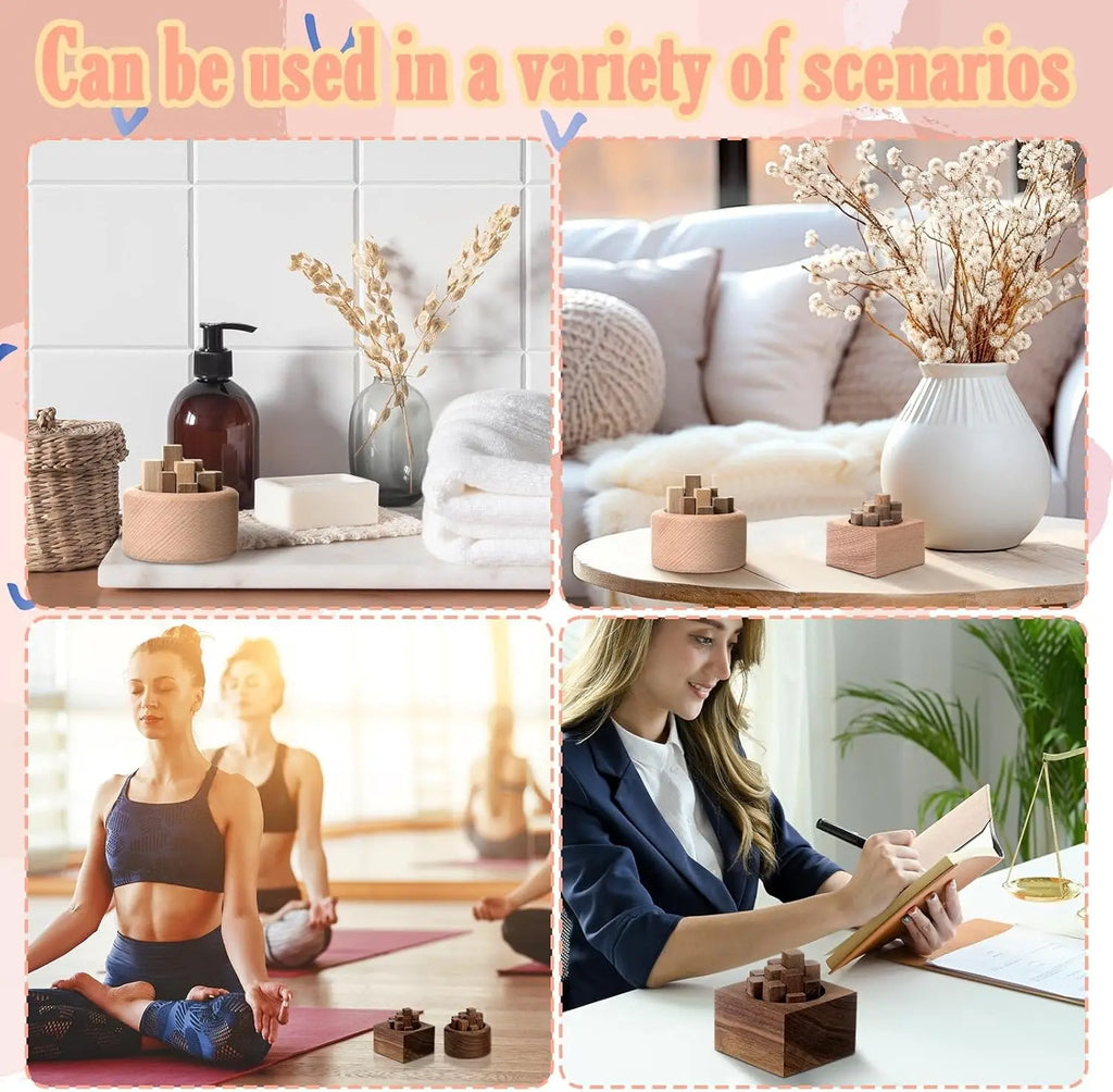Wooden Essential Oil Diffuser Natural Car Air Freshener Aromatherapy Round Home Office Bedroom Decor Car Vent Fragrance Ornament Oasis Select